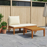 3 pcs Set da Giardino con Cuscini Naturale 42022067