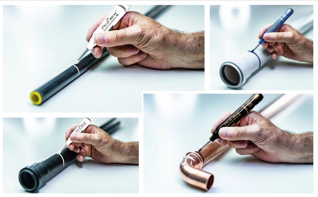 Pica 170-46-SB BIG INK Smart Use Marcatore Permanente Punta Rotonda Flessibile 2-4 mm Indelebile colore Nero