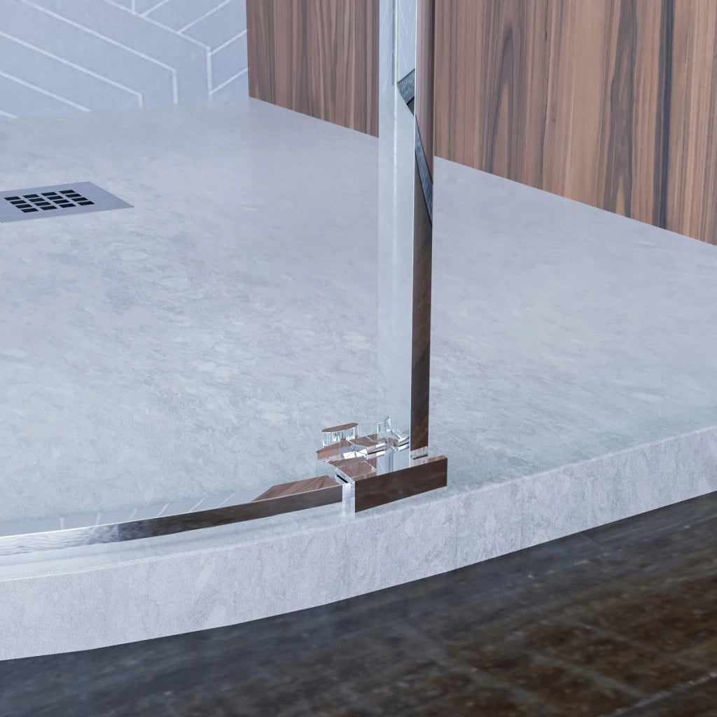 Box doccia semicircolare di design trasparente 6mm h195 icon, misura 90x90