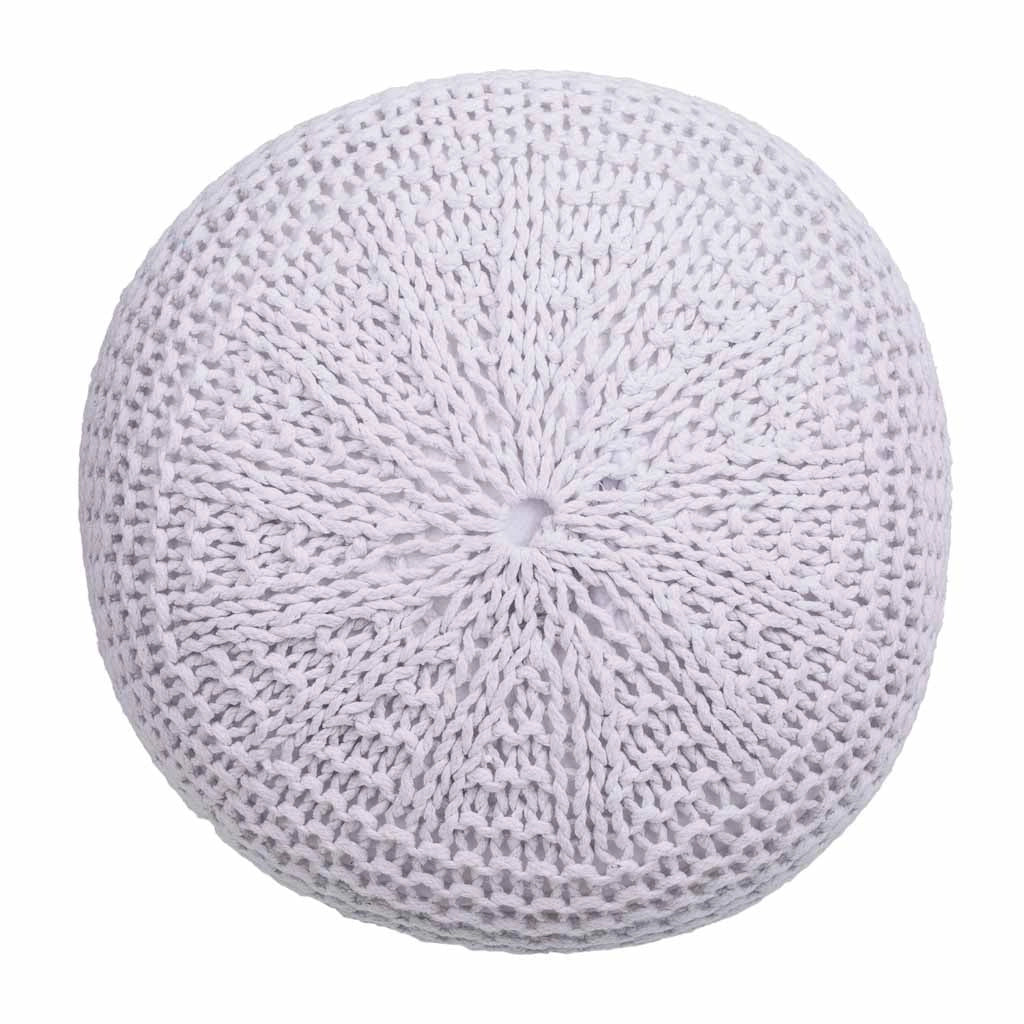 Puff de algodón trenzado blanco 38x38x30