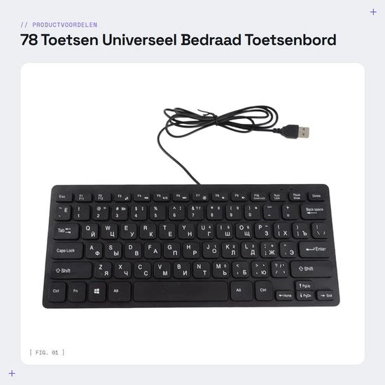 Tastiera Ultradun - Tastiera Universale - Tastiera a Cavo - Tastiera per Laptop/Desktop - Tastiera Tattilica ( Russo/ Francese/ Tedesco) - Controllo di Qualità Garantito - Tastiera Computer
