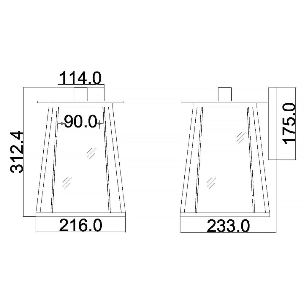 Applique esterno Walker bronzo ottone antico E27 60W