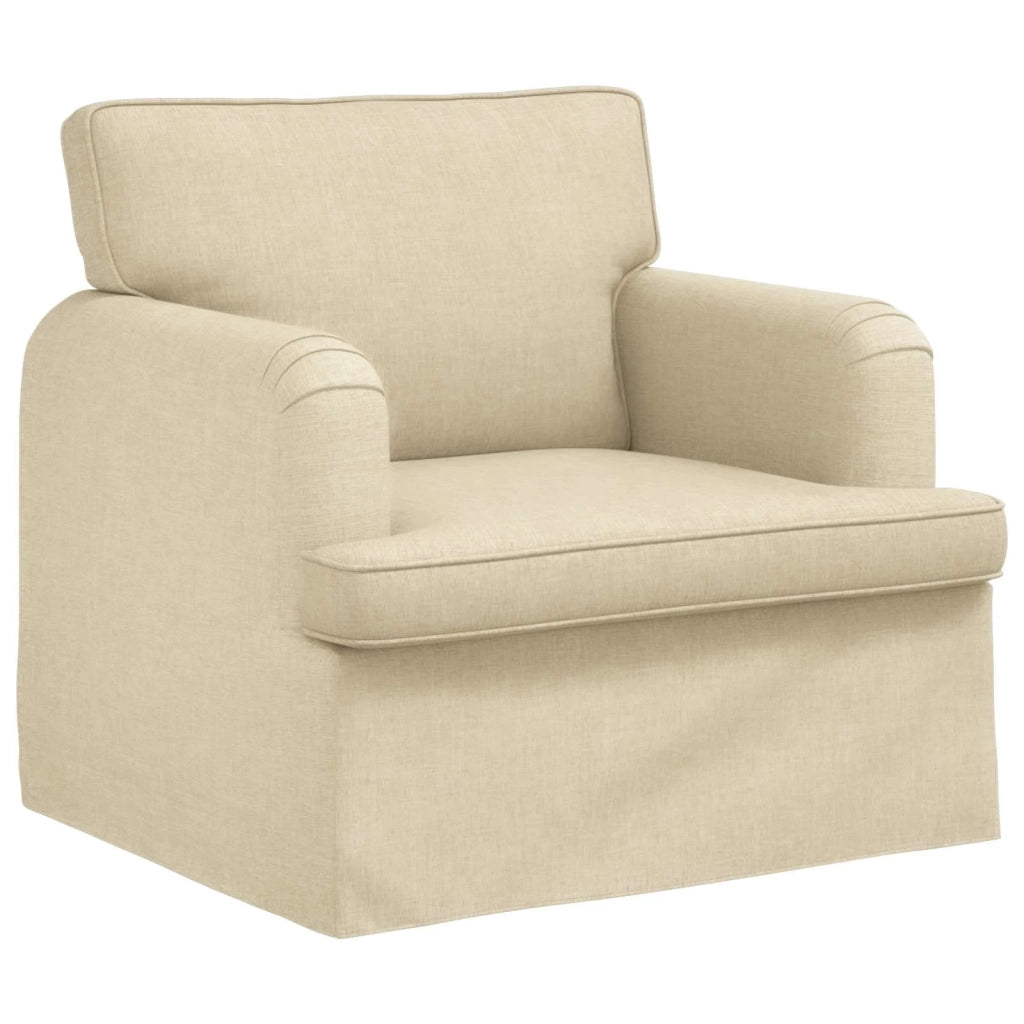 Divano 2 pcs Crema 144 x 80 x 85 cm Tessuto