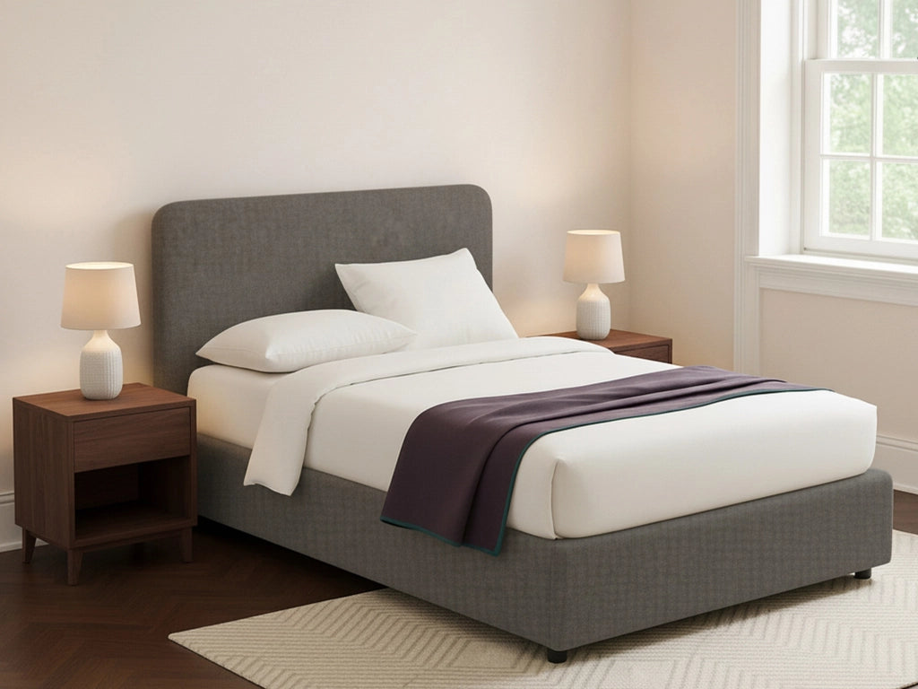 Poole, Letto Piazza e Mezza Sfoderabile Made in Italy, Grigio Tortora