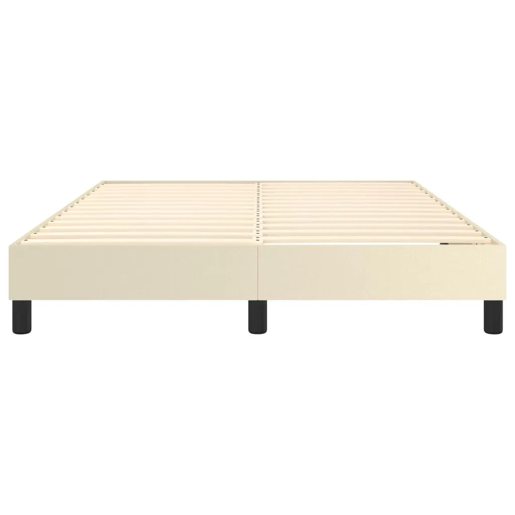 Struttura Letto a Rete a Molle Crema 140x190 cm in Similpelle