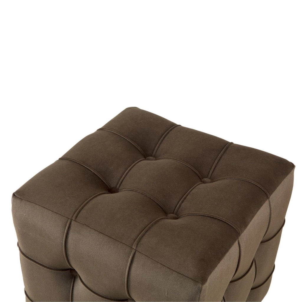 Pouf in velluto "Lizbon" - 42 x 42 x 42 cm - Marrone