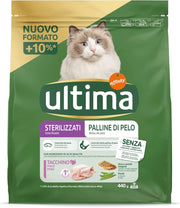 ULTIMA CROCCHETTE HAIRBALL GUSTO TACCHINO PER GATTI STERILIZZATI 440 GR PREVIENE PALLINE DI PELO