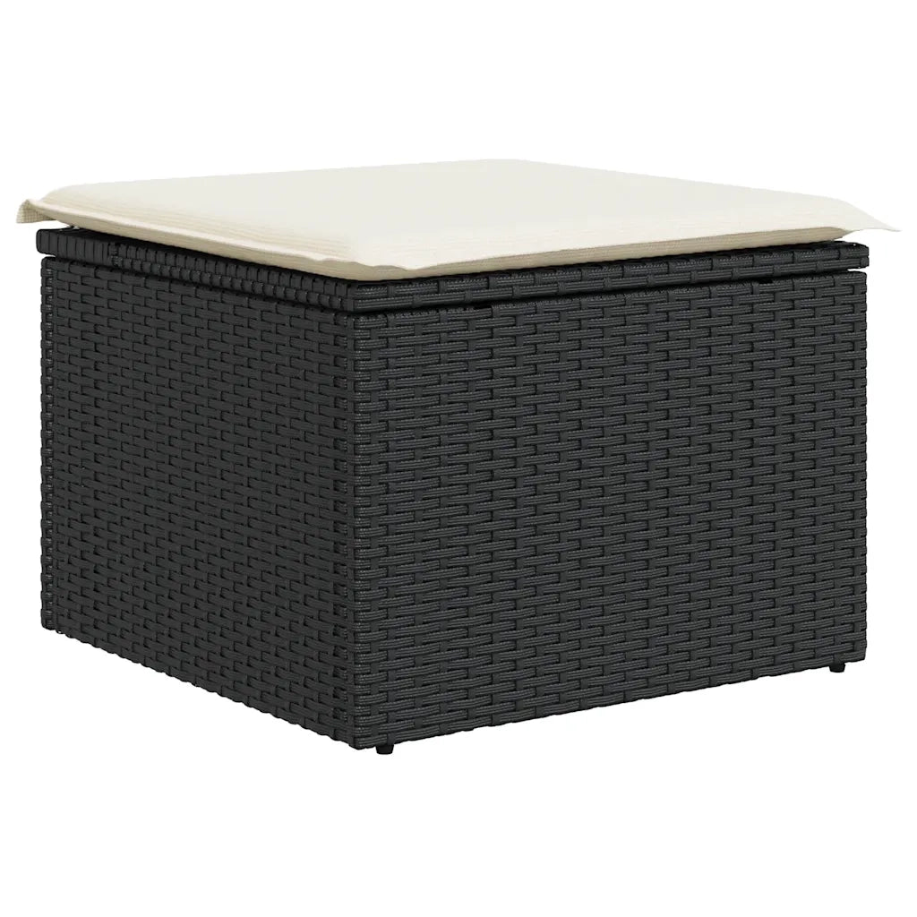 Set Divano da Giardino 6 pz con Cuscini Nero in Polyrattan 3326617