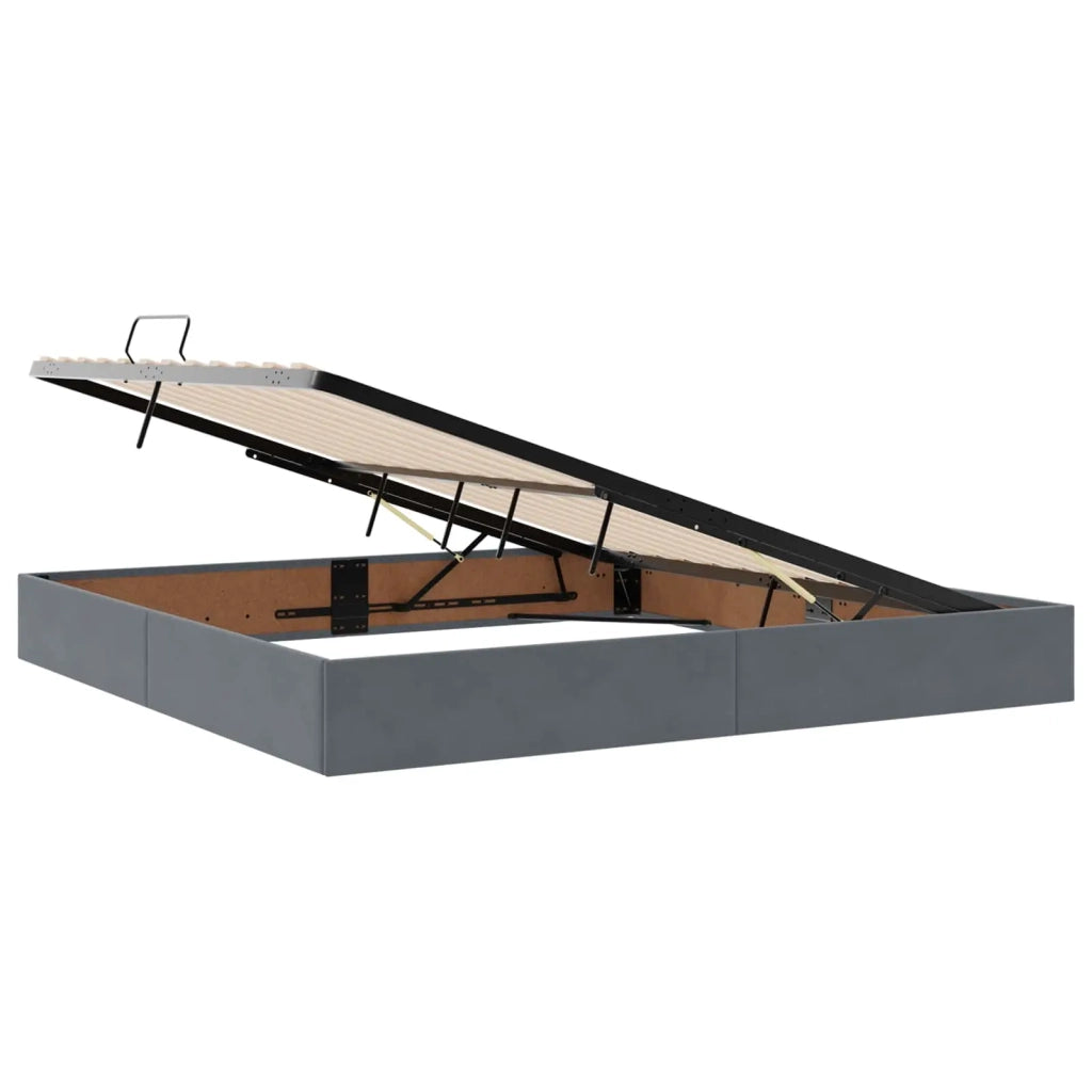 Letto con contenitore e materasso Grigio Scuro 200 x 200 cm 3459772