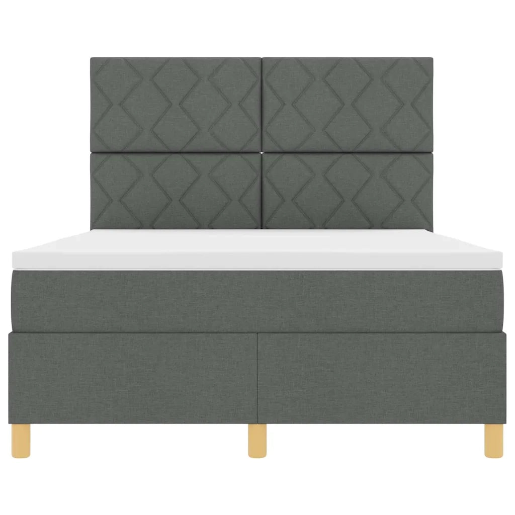 Letto a molle con materasso Grigio scuro 140 x 200 cm Tessuto 3339701