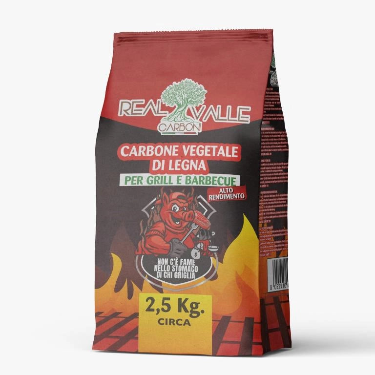 7 Pezzi Sacchi Carbonella Carbone di Legna Sacchetti da 2,5 kg circa