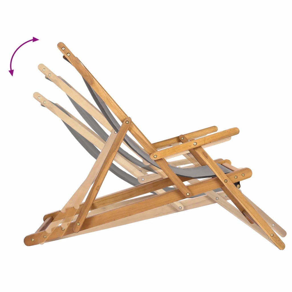 Sedia da spiaggia Grigio Chiaro Legno di teak solido 42032667