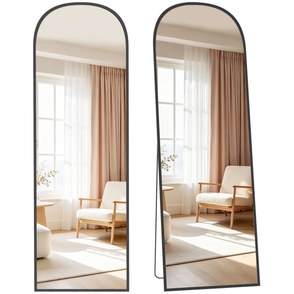 Specchio da Terra e Parete ¨C Xylo ¨C Alluminio Nero 50x170 cm