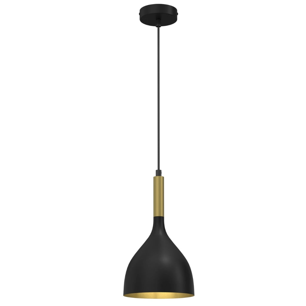 Lampada a sospensione Noak Luminex nero oro E27 15W