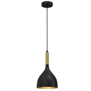 Lampada a sospensione Noak Luminex nero oro E27 15W