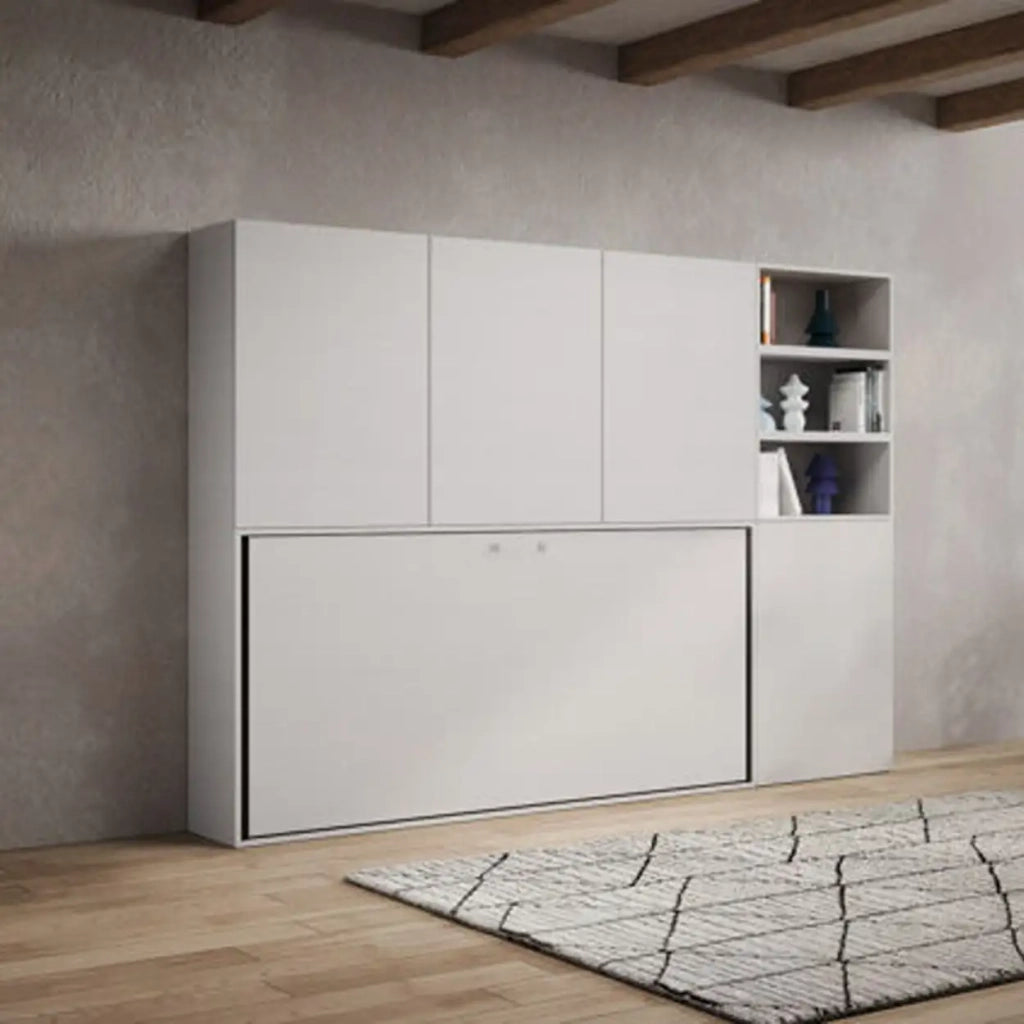 Letto singolo a scomparsa Kando comp.F bianco frassino