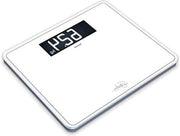 Scala di Peso Personale con Piattaforma di Peso in Vetro - Superficie Extra Grande - Vetro di Sicurezza - Stile Nero - 200 kg Bianco