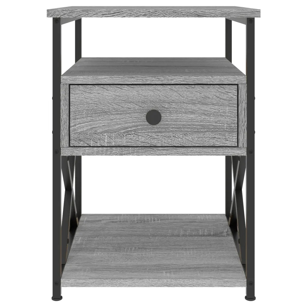 Set di 2 Comodini | Armadio da Notte | Mobiletto da notte Grigio Sonoma 40x42x55 cm in Legno Multistrato
