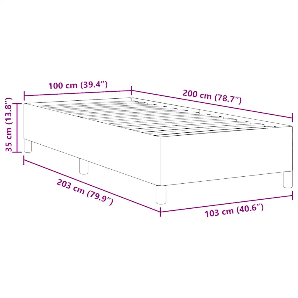 Letto a molle Grigio Verde 100 x 200 cm Tessuto in Cords 42006956