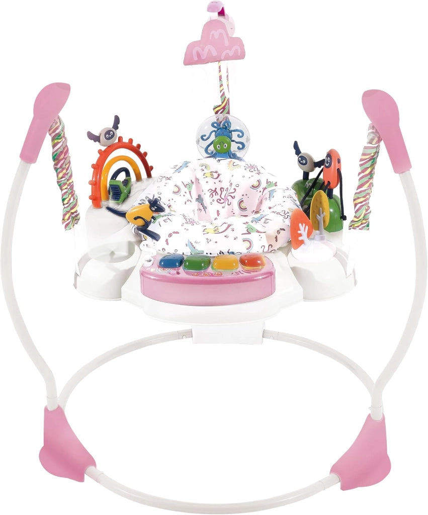 Jumperoo per Bambini, Centro attività Saltella con Altezza Regolabile, Gioco Saltellante con Sedile Girevole a 360°, Saltarello per Neonati con Luci e Suoni per Bambini 6+ Mesi (Azzurro)