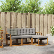 Set di divani da esterno 4 pcs Grigio Naturale e Chiaro 3368550