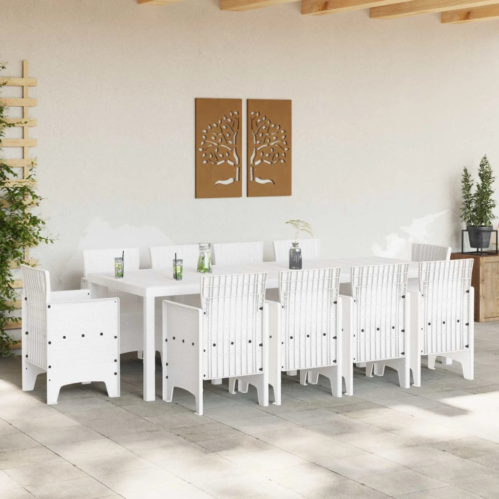 Set da Pranzo per Giardino 11 pcs Bianco Polipropilene 3378602