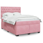 Giroletto a Molle con Materasso Rosa 140x200 cm in Velluto 3290941