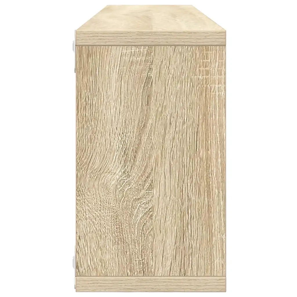 4 pz Mensole Parete | Mensola sospesa Cubo Rovere Sonoma 80x15x26,5cm Multistrato