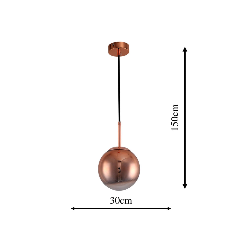 Sospensione Palla Ø30 rame vetro E27 Light Prestige
