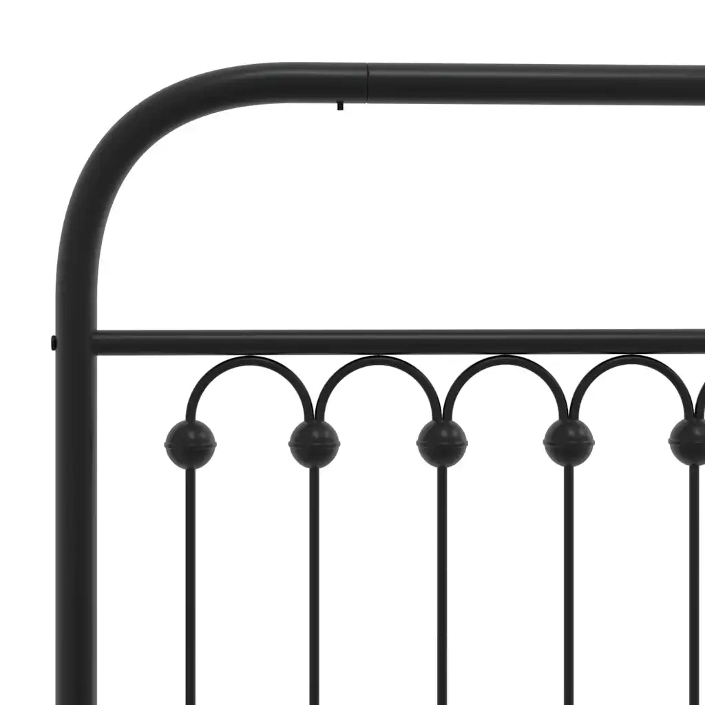 Giroletto con Testiera in Metallo Nero 107x203 cm 376596