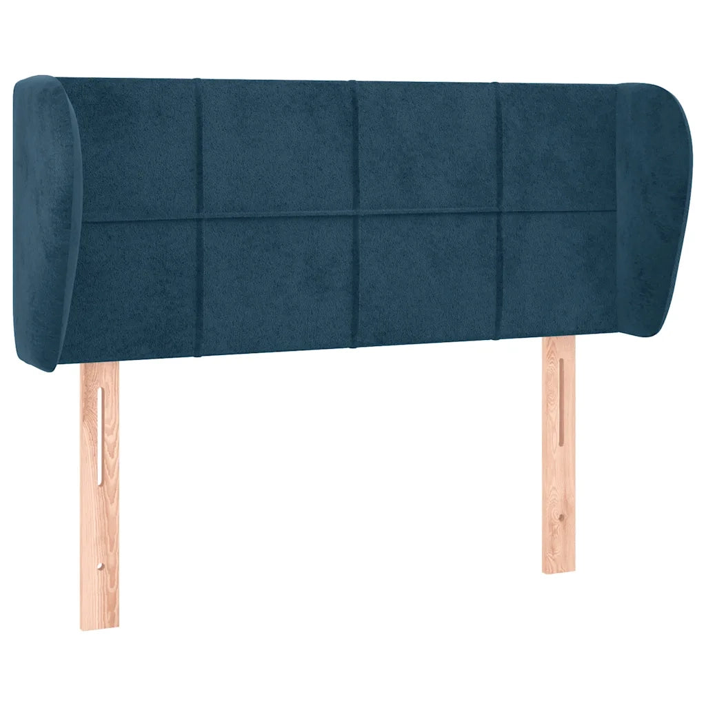 Testiera ad Orecchio-Testata con Orecchie Blu Scuro 103x23x78/88 cm in Velluto 191485