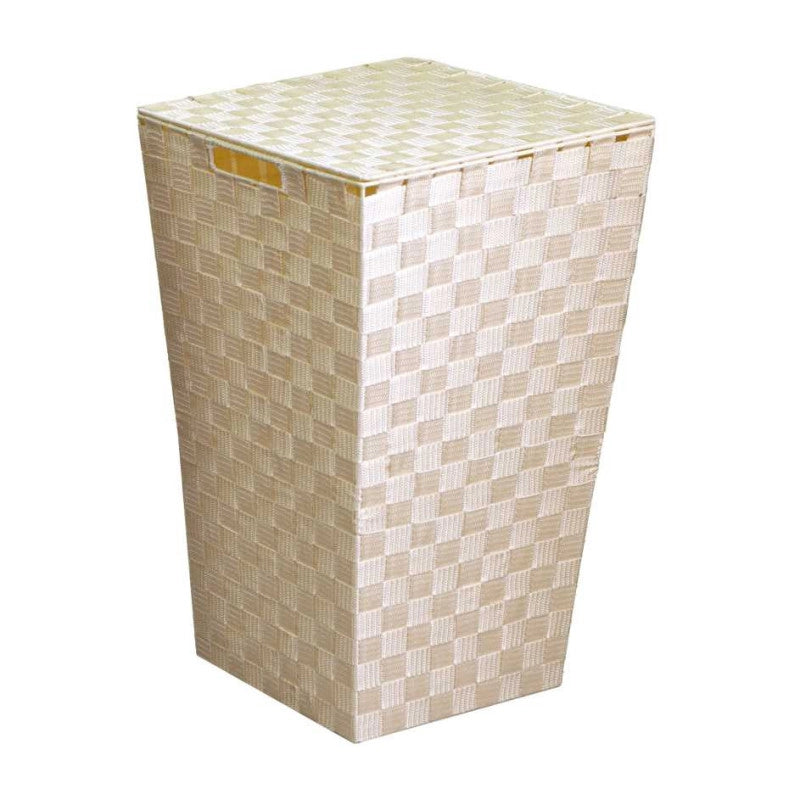 Cestone poliestere crema quadro cm 33x33h53