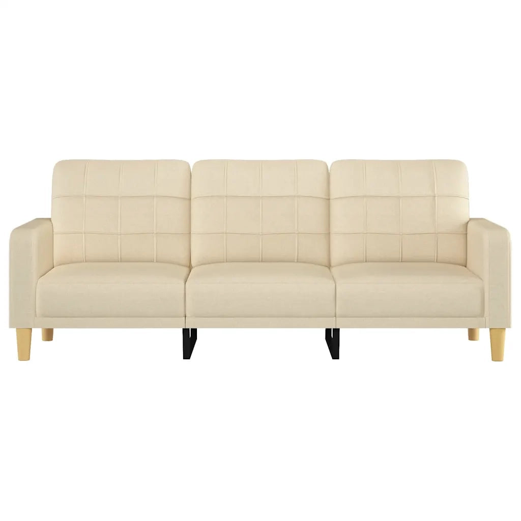 Divano a 3 Posti Crema 180 cm in Tessuto 359101