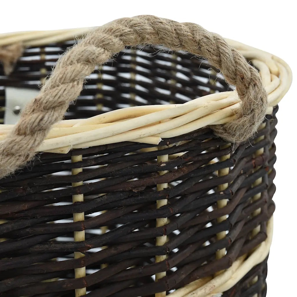 Cesta per Legna con Spallacci 50x44x58cm Salice Naturale 286974