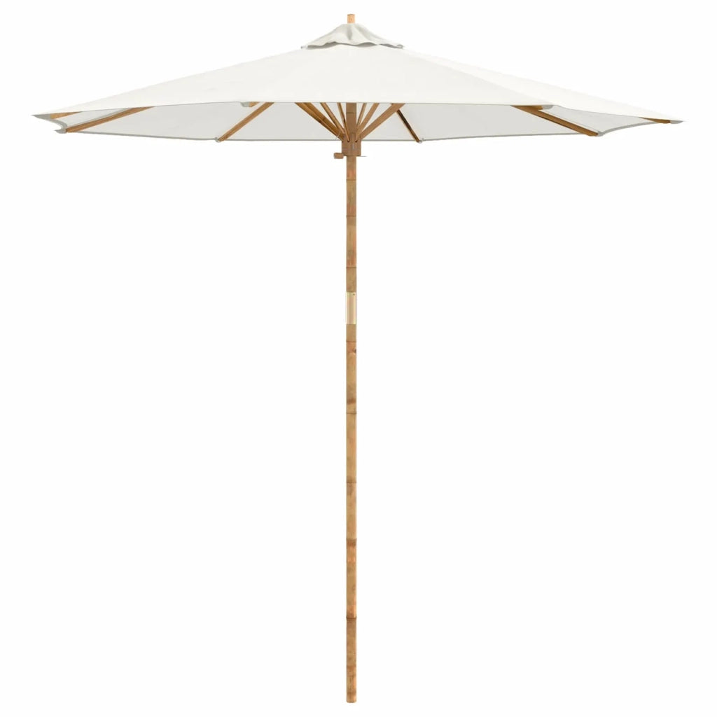Ombrello da giardino Bianco Crema Ø 240 x 260 cm Bambù 4108082