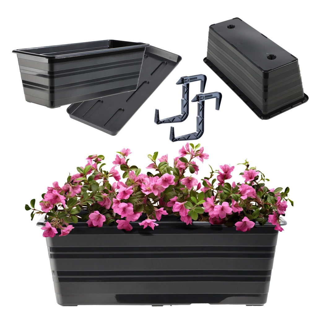 KADAX Fioriera da balcone 40 cm Vaso da fiori Supporto per vaso da fiori Maniglie Balcone