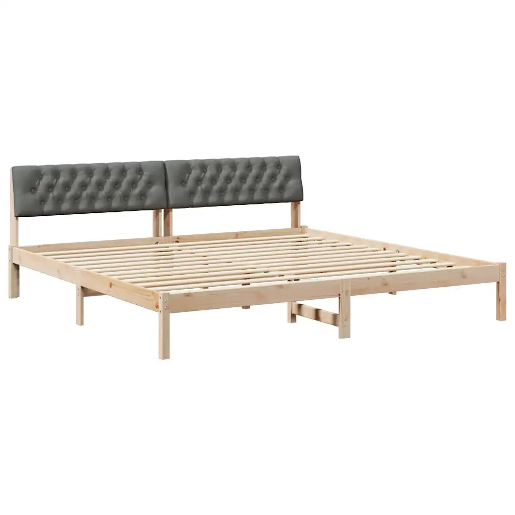 Struttura del Letto marrone e grigio scuro 200 x 200 cm 3394339