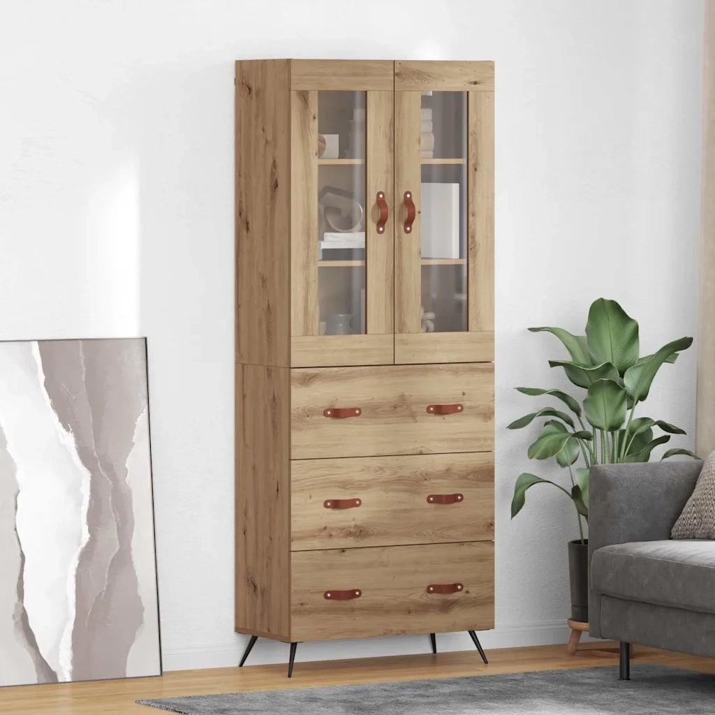 Armadietto alto con ripiano 2 pcs Rovere artigianale 3415844