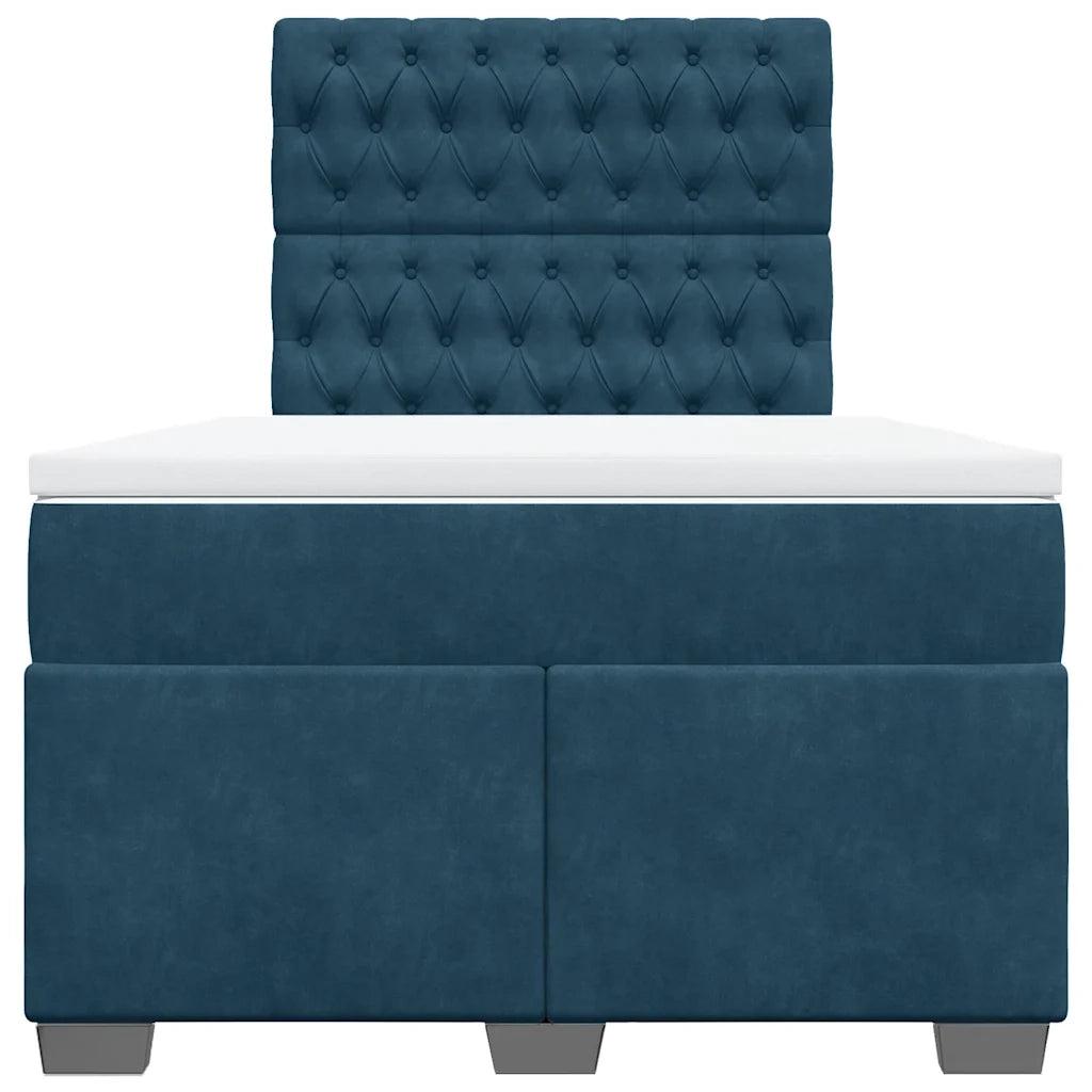 Giroletto a Molle con Materasso Blu 120x200 cm in Velluto