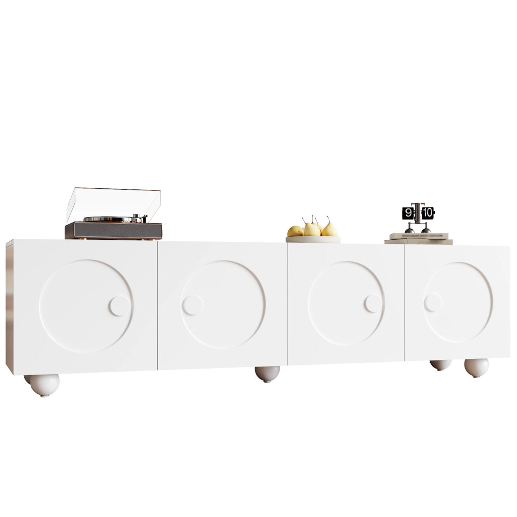 Cassettiera per TV bianca in MDF e truciolare; lunghezza 180;5 cm