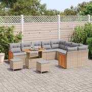 Set Divano da Giardino con cuscino 12 pcs Beige e Grigio Chiaro