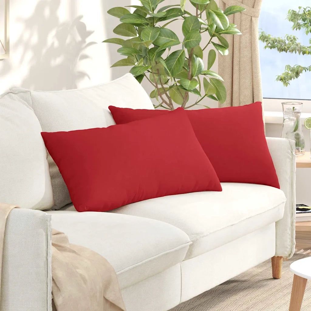 Cuscini da Divano 2 pcs Rosso 80 x 40 cm Tessuto 42013708