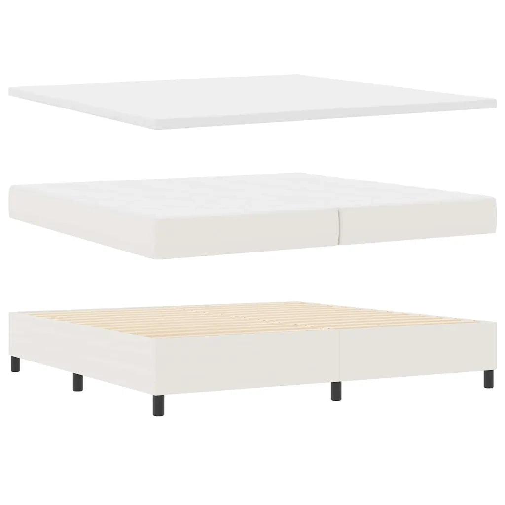 Letto a Sorgente LED con testiera Crema e Bianco 200 x 200 cm 3337661