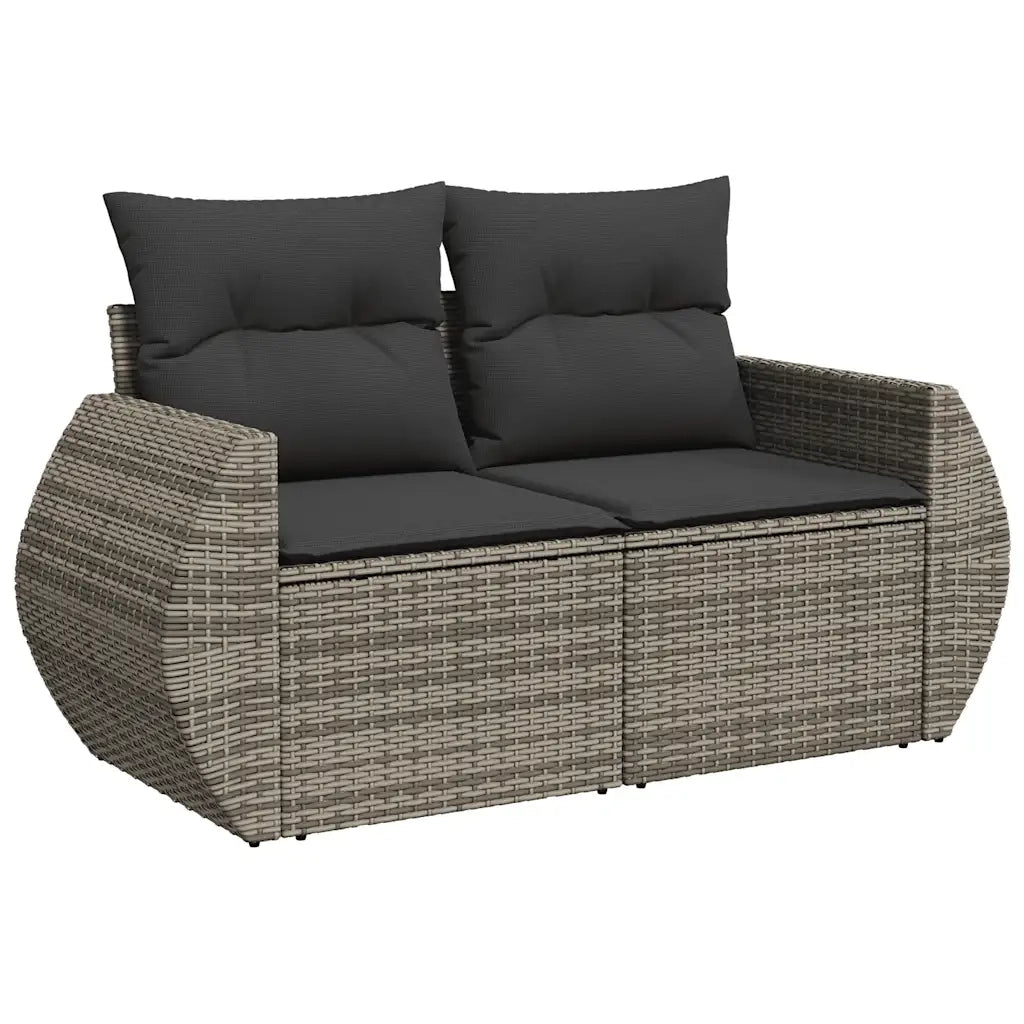 Set Divano Giardino 5 pz con Cuscini Grigio Polyrattan Acacia 3328068