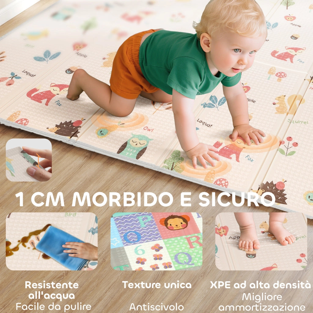 Tappeto Gioco Bambini 0-3 Anni ¨C Xylo ¨C XPE Impermeabile Numeri Lettere 180x150x1cm Multicolore