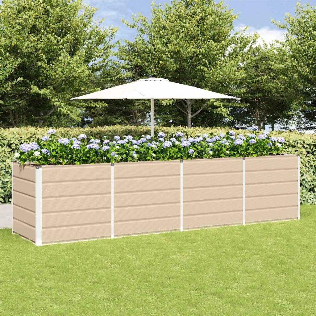 Fioriera | Cassetta per fiori | Vaso Avorio 320 x 80 x 75 cm Acciaio