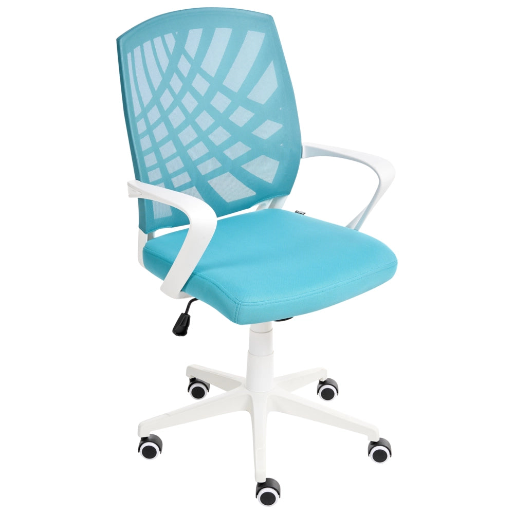 Sedia da ufficio blu poliestere Mesh girevole scrivania computer altezza regolabile