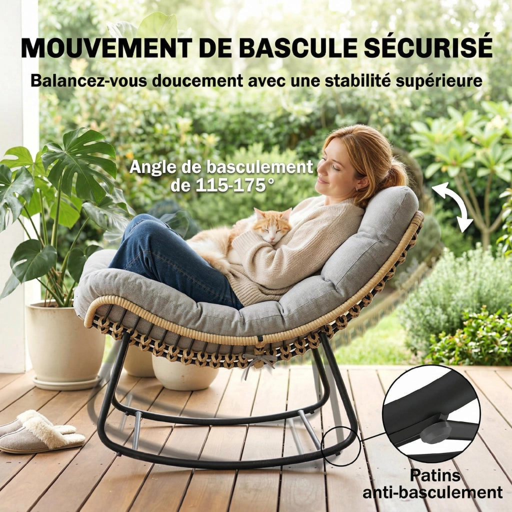 Poltrona dondolo da giardino ¨C Minimal ¨C Grigio
