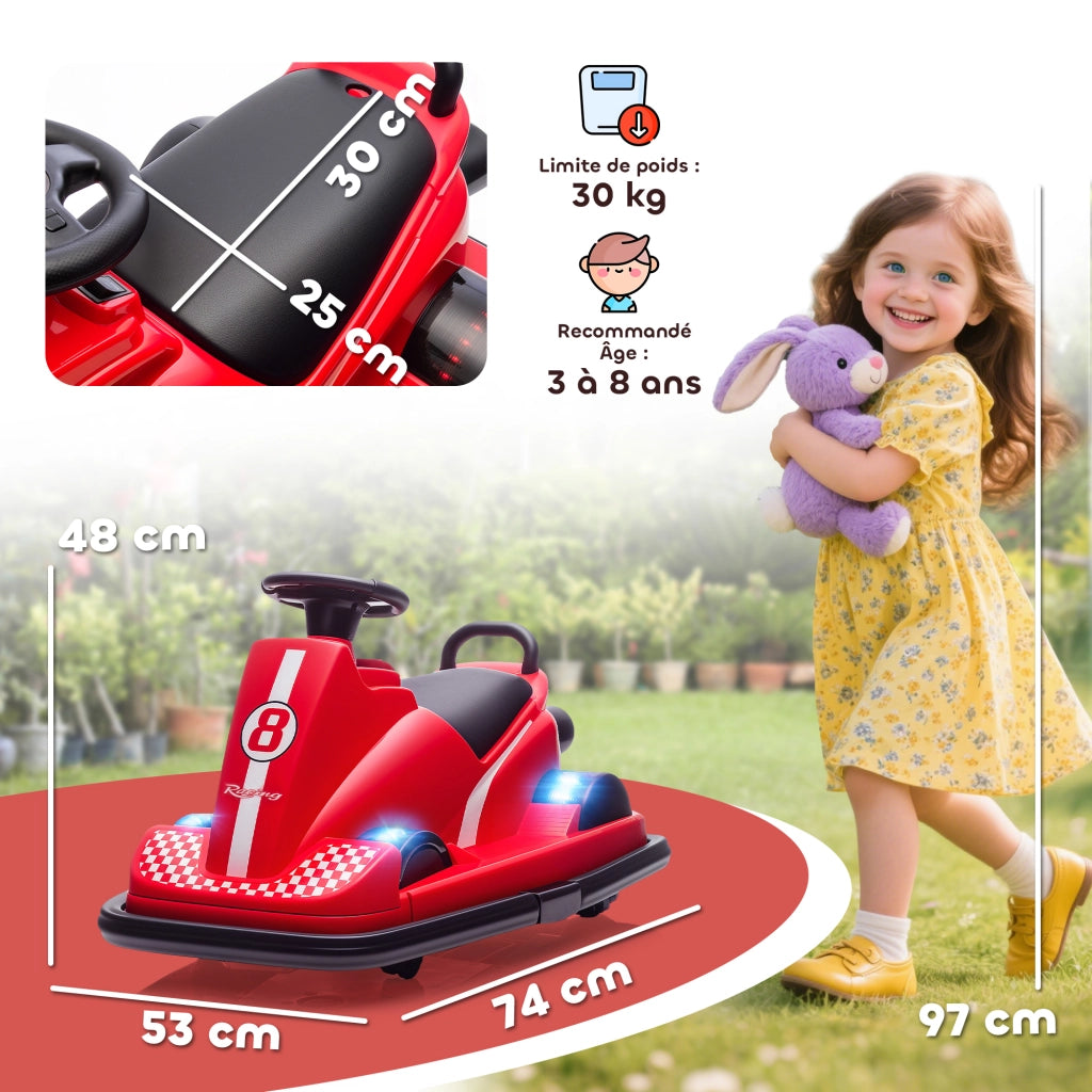 Auto Tampone per Bambini ¨C Minimal ¨C Rosso 74x53x48cm