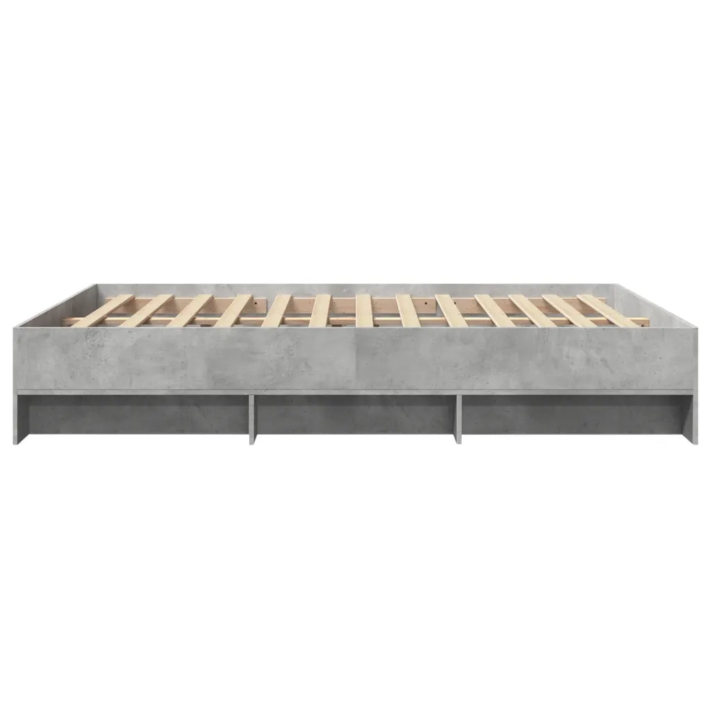 Letto matrimoniale | Letto per adulti | Giroletto senza Materasso Grigio Cemento 160x200cm Truciolato
